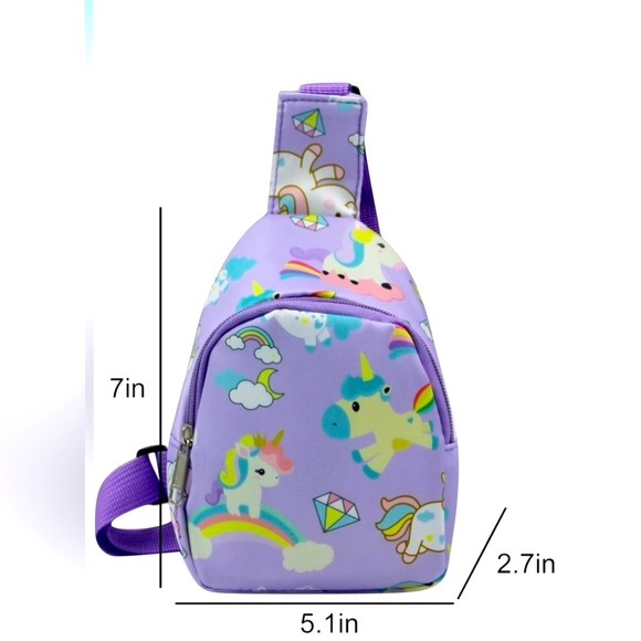 Other - Crossbody/sling Lavender Asdomo Kids, Unicorn Dinosaur Backpack. NWT